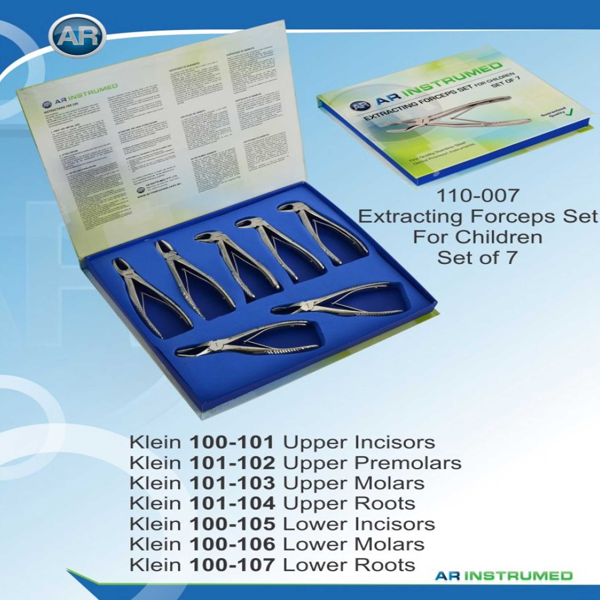 ست 7 عددی فورسپس اطفال فنردار (AR Instrumed) - 1