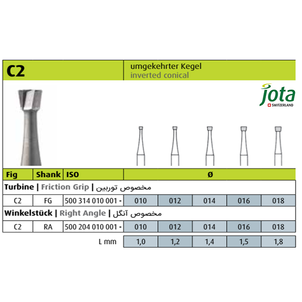 فرز کارباید مخروط معکوس C2 - جوتا - 2