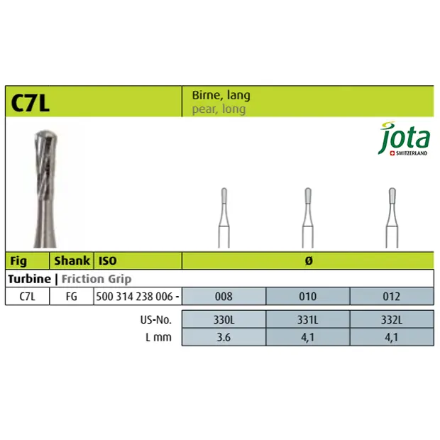 فرز کارباید توربین گلابی شکل بلند C7L - جوتا - 2