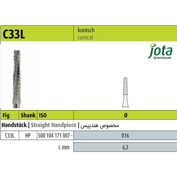 فرز کارباید هندپیس مخروطی C33L - جوتا - 2