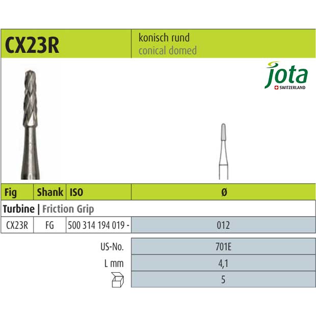 فرز کارباید برش روکش و برداشت آمالگام مخروط گنبدی CX23R - جوتا - 2