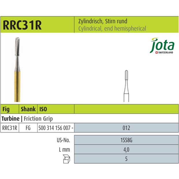 فرز کارباید وایپر استوانه ای با انتهای نیمکره RRC31R - جوتا - 2