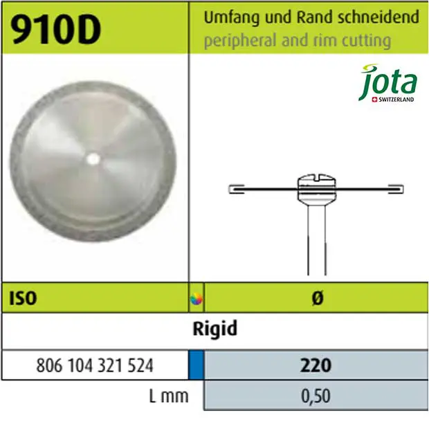 دیسک الماسی هندپیس صلب - برش محیطی و لبه - 910D - جوتا - 2