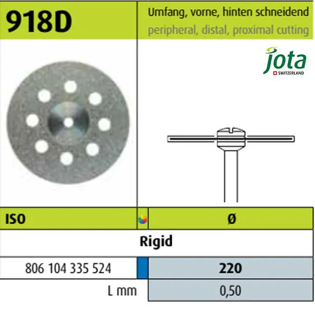دیسک الماسی هندپیس صلب - برش محیطی دیستال و پروگزیمال - 918D - جوتا - 2