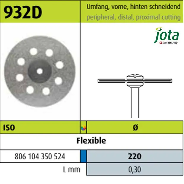 دیسک الماسی هندپیس انعطاف پذیر -  برش محیطی دیستال و پروگزیمال - 932D - جوتا - 2