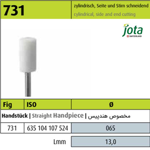 مولت سنگی هندپیس استوانه ای بغل و انتهای بریده سفید - 731 - جوتا - 2