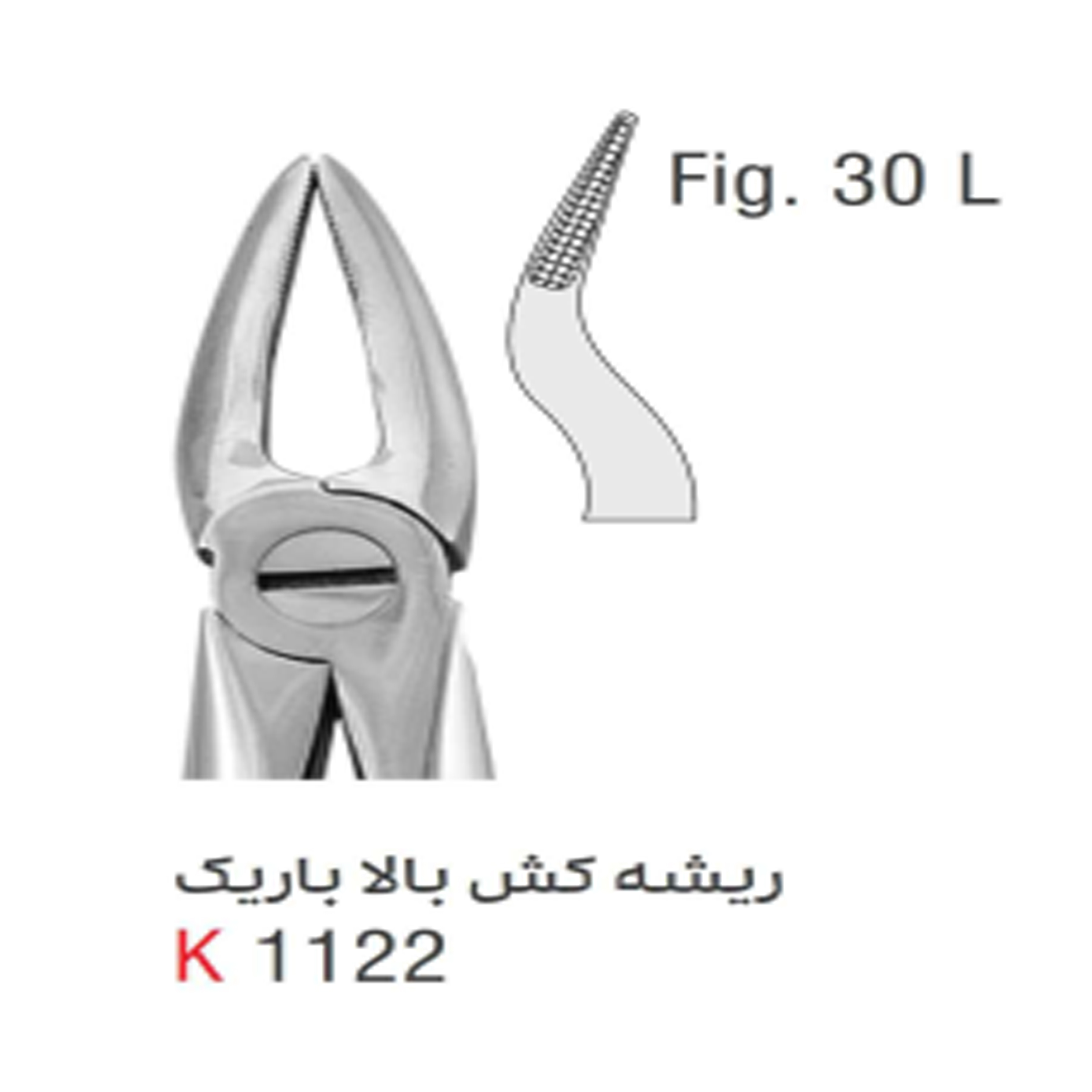 فورسپس بزرگسال ریشه کش بالا باریک (Kousha)