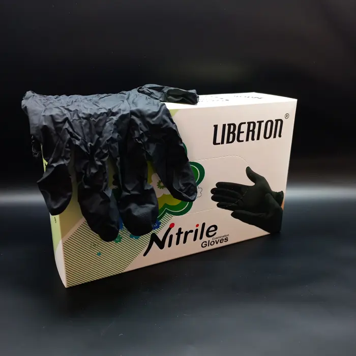 دستکش نیتریل مشکی Liberton - 1