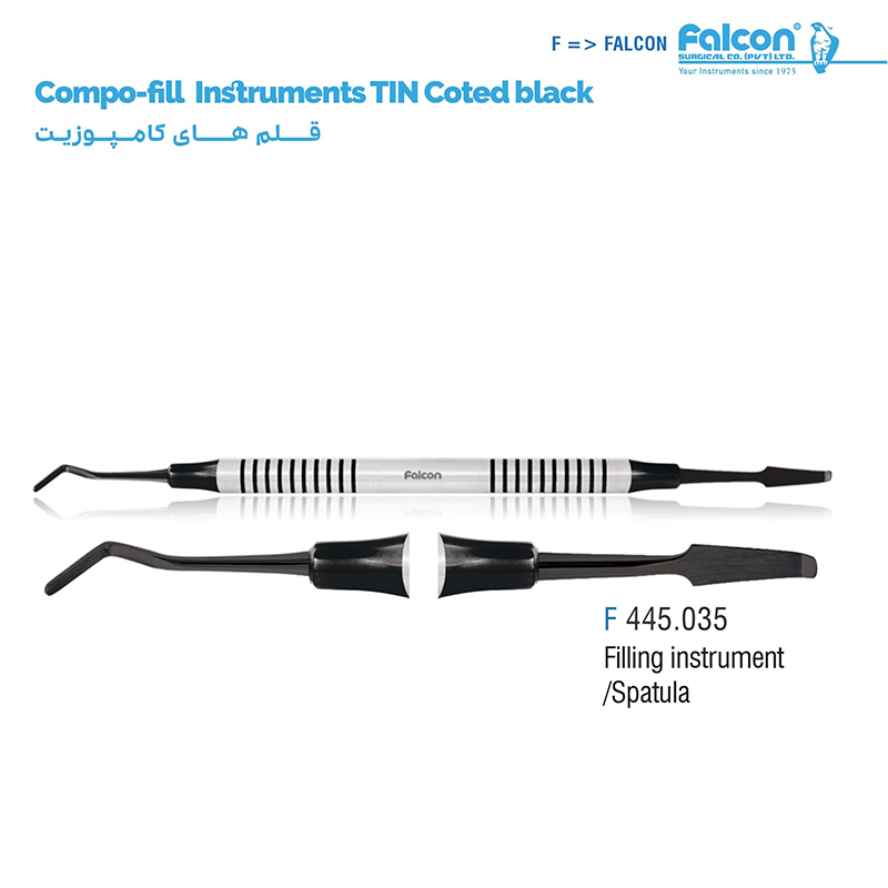 قلم کامپوزیت فیلینگ تیتانیومی مشکی اسپاتول فالکن
