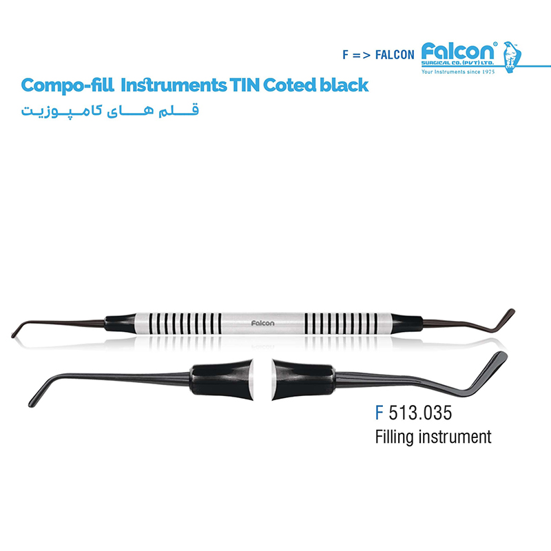 قلم کامپوزیت فیلینگ تیتانیومی مشکی کوچک فالکن