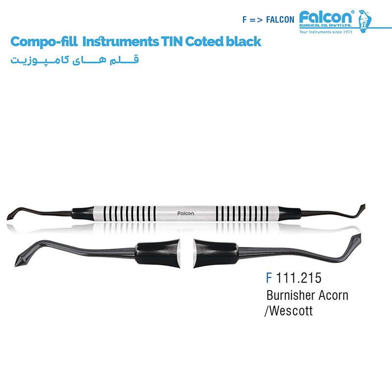 قلم کامپوزیت برنیشر تیتانیومی مشکی آکورن وسکات فالکن