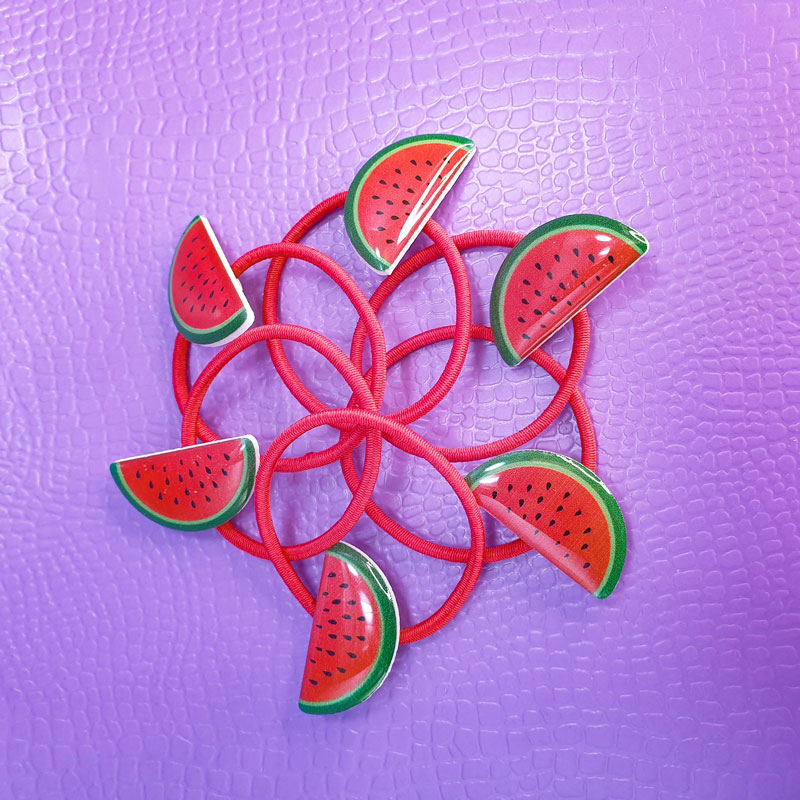 کش مو هندوانه یلدایی روکارتی (2 عددی)🍉 - 5