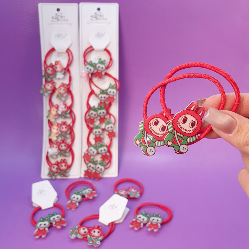 کش مو لبوبو یلدایی روکارتی (2عددی)👹❤️ - 3