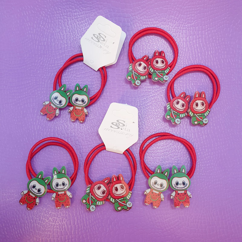 کش مو لبوبو یلدایی روکارتی (2عددی)👹❤️ - 4