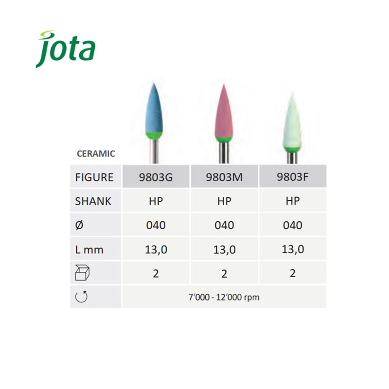 مولت سیلیکونی الماسی هندپیس پرداخت سرامیک شعله ای 9803- جوتا