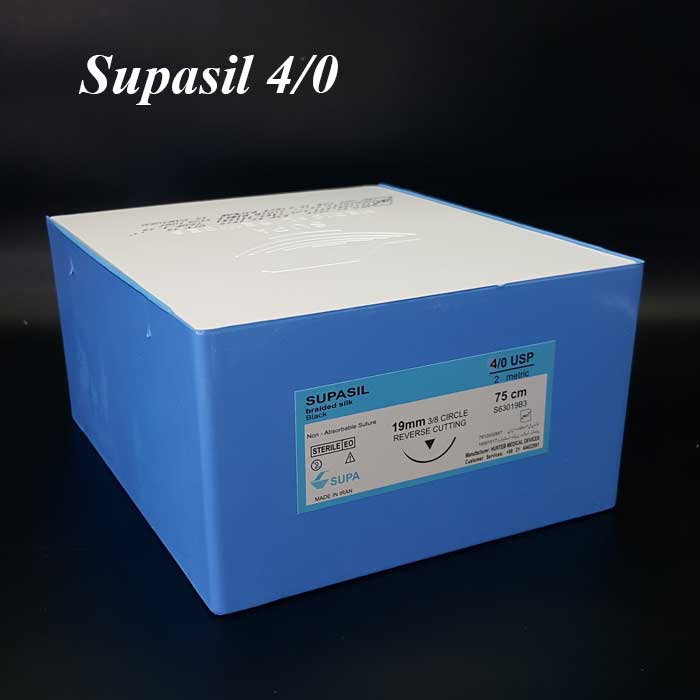 نخ بخیه سیلک غیرجذبی سوپا 4/0 Supasil