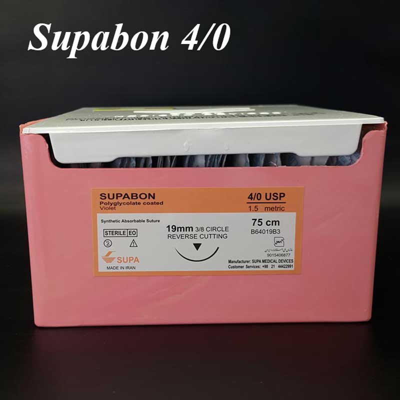نخ بخیه جذبی سوپا 4/0 Supabon